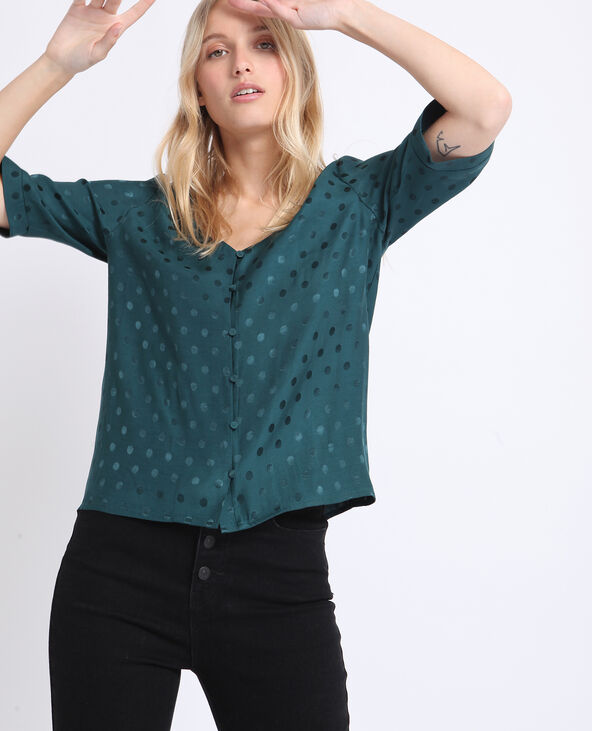 Chemisier satiné vert foncé - Pimkie