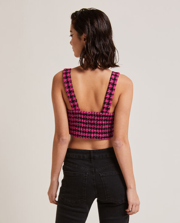 Brassière en tweed rose - Pimkie