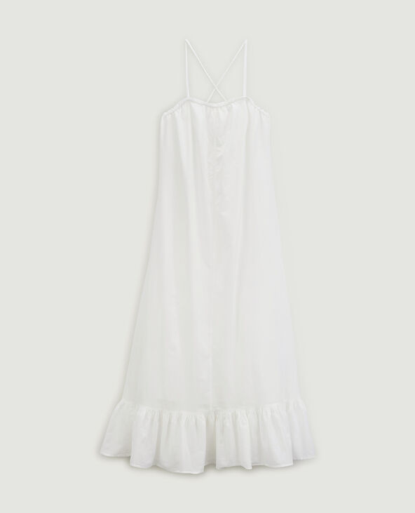Robe longue à volants blanc - Pimkie