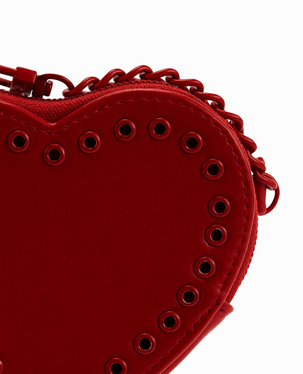 Porte-monnaie cœur effet cuir et studs rouge - Pimkie
