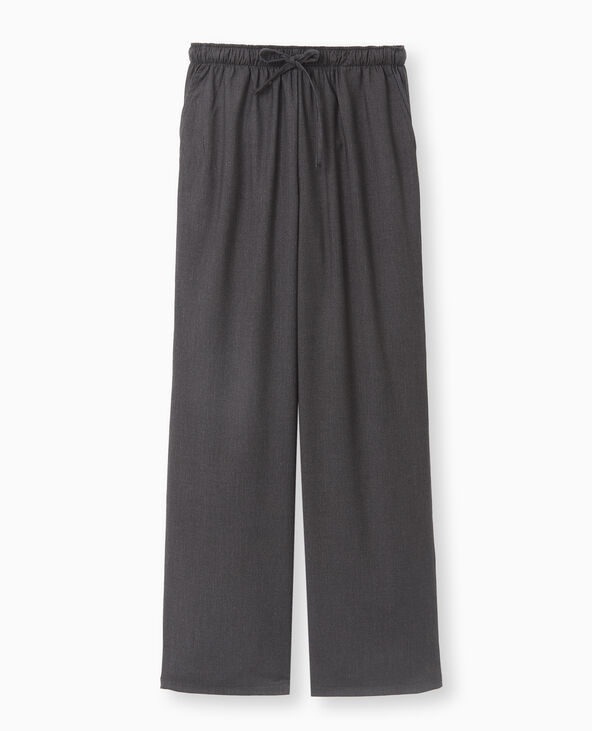 Pantalon large et droit ceinture élastiquée marron - Pimkie