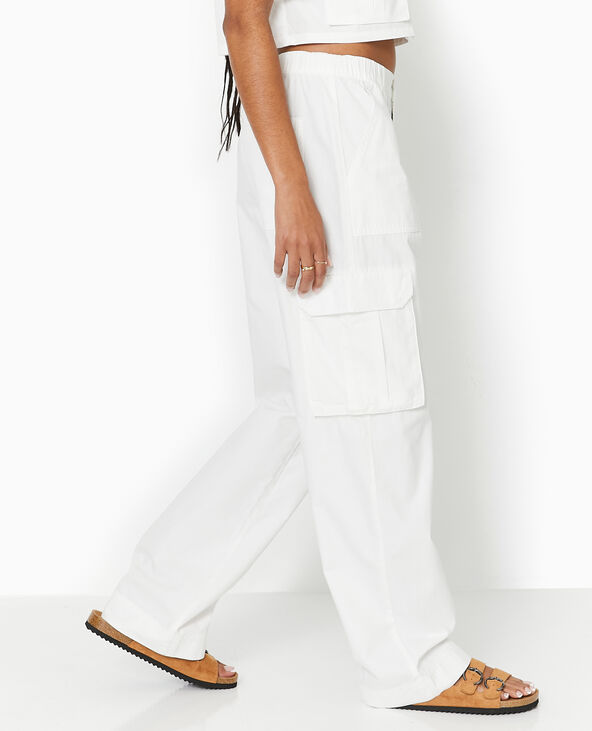 Pantalon large cargo blanc - Pimkie