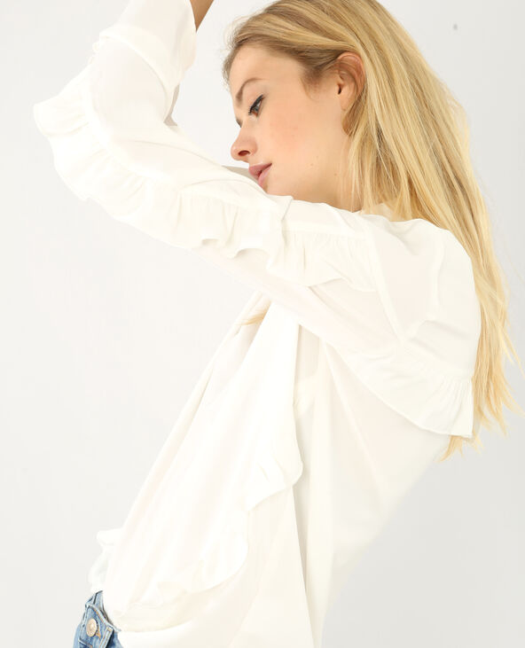 Blouse à volants blanc - Pimkie