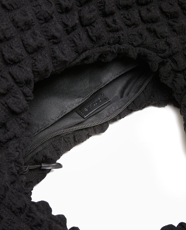 Sac forme lune en tissu reliéfé gaufré noir - Pimkie