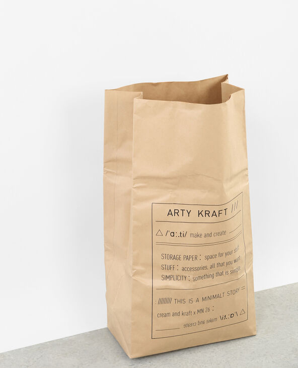 Paper bag arty kraft noir - Pimkie