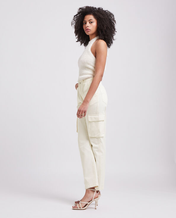Pantalon droit cargo taille haute beige - Pimkie