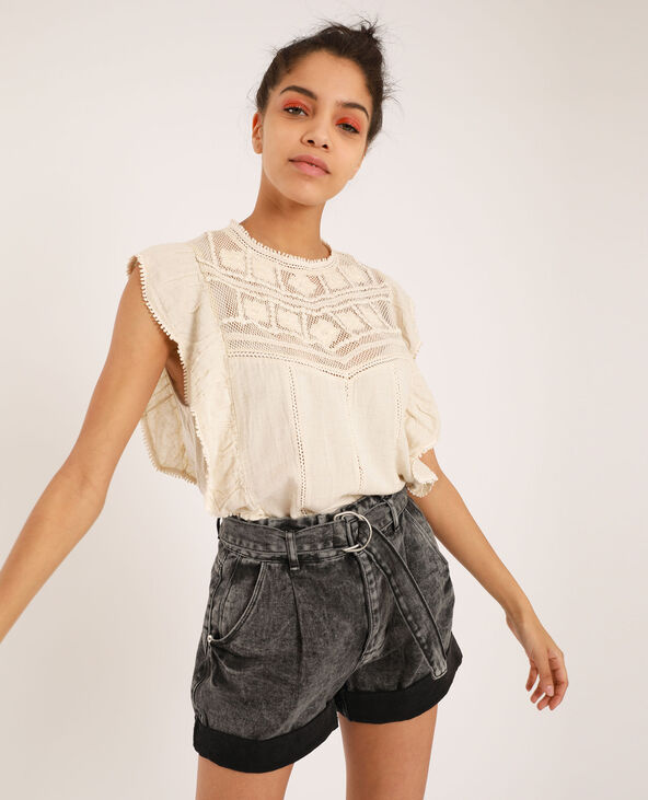 Top brodé rose clair - Pimkie