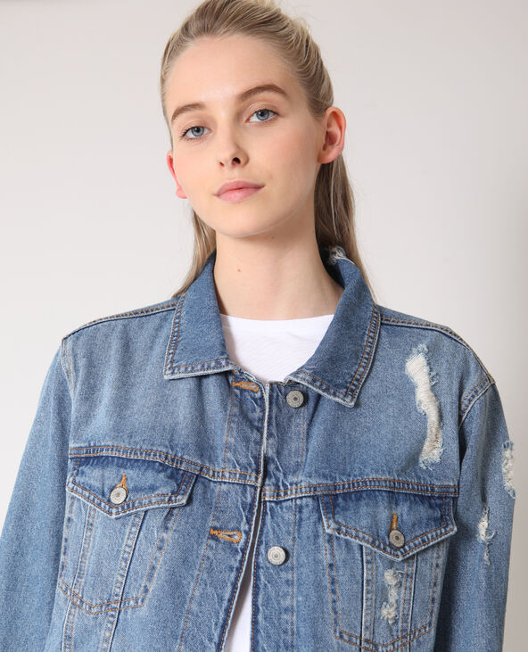 Veste en jean oversize bleu - Pimkie