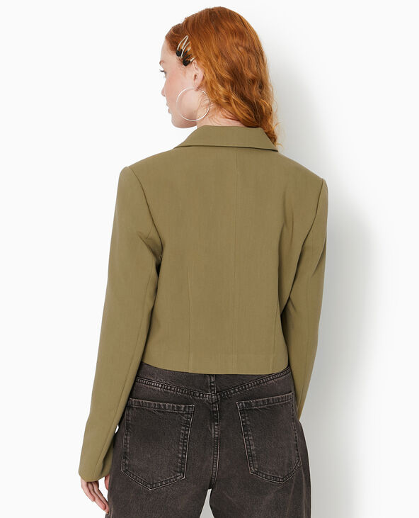 Veste blazer courte vert kaki - Pimkie