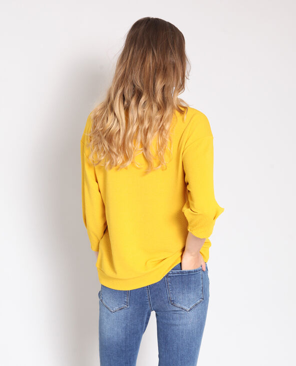 Sweat à manches bouffantes jaune ocre - Pimkie