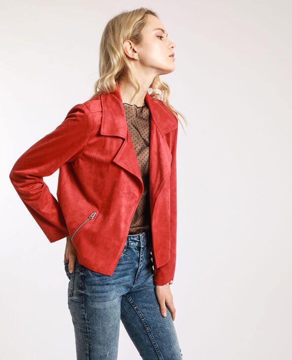 Veste suedine rouge femme 2025