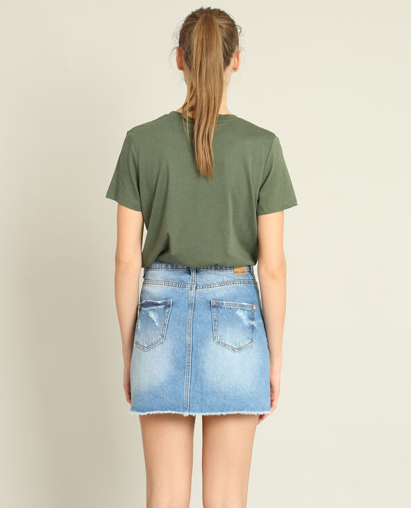 T-shirt brodé vert foncé - Pimkie