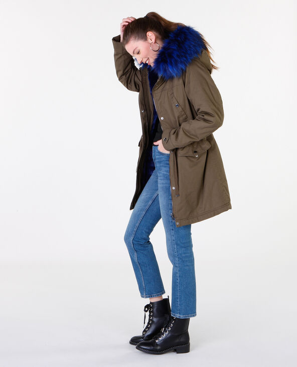 Parka fausse fourrure colorée vert kaki - Pimkie