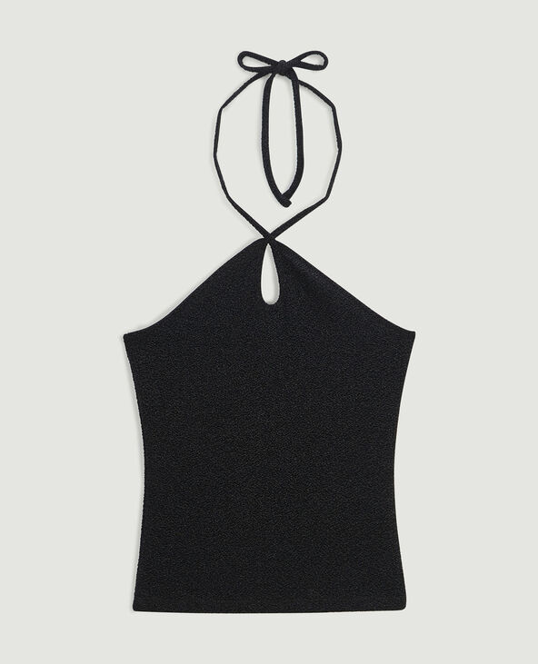 Top dos-nu maille lurex noir - Pimkie