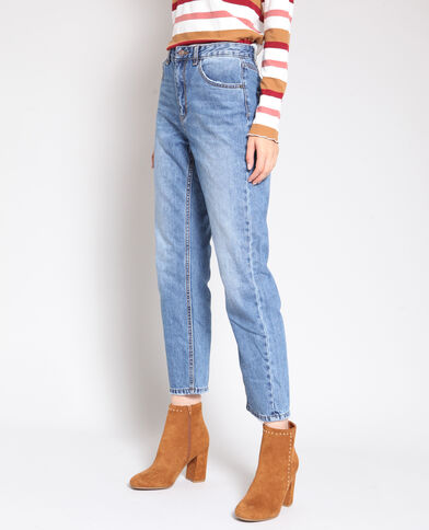 Jean droit taille haute bleu denim - Pimkie
