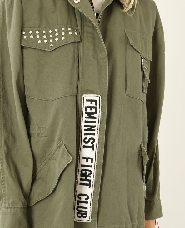 Parka army multi patchs vert kaki - Pimkie