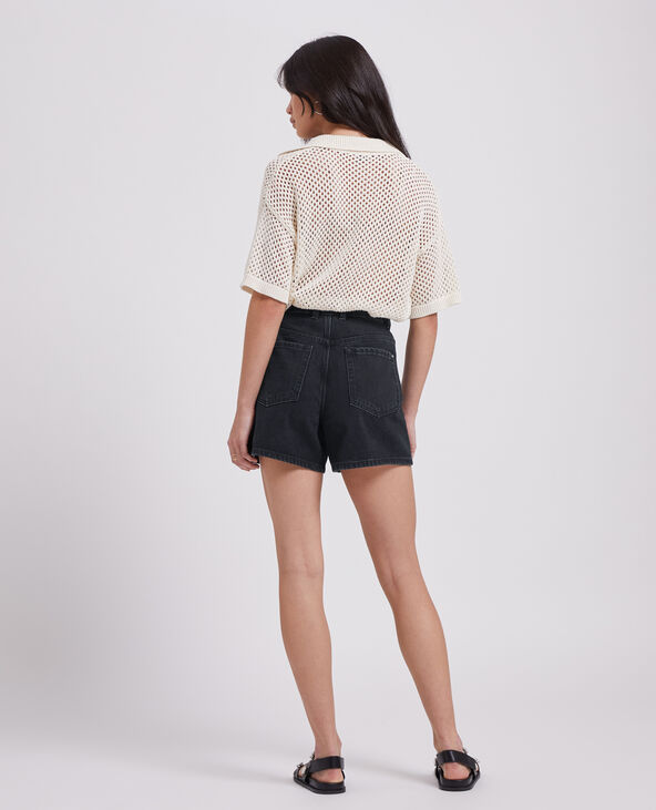 Short en jean taille haute noir - Pimkie