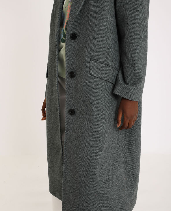 Manteau long droit vert kaki - Pimkie