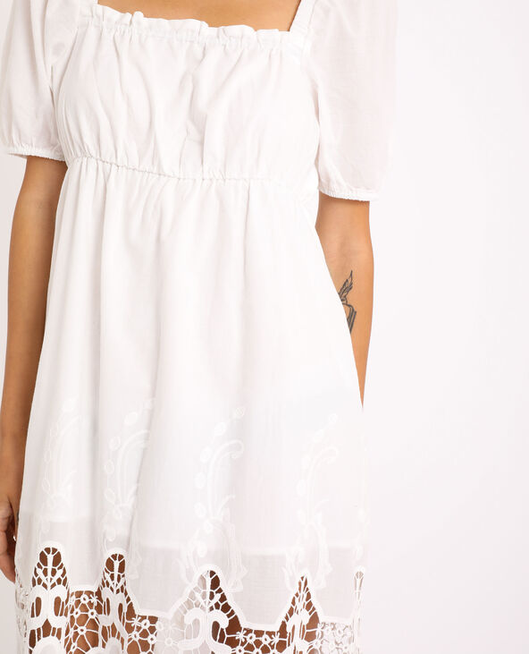 Robe longue à broderies écru - Pimkie
