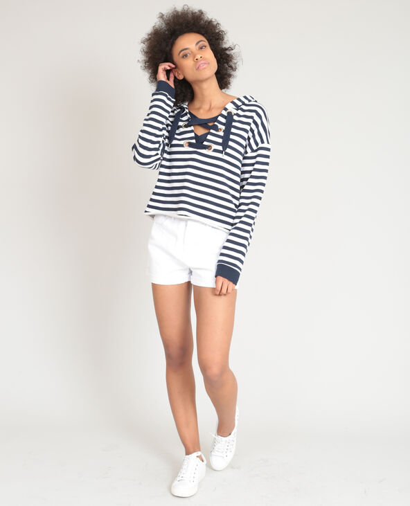 Sweat à lacets blanc - Pimkie