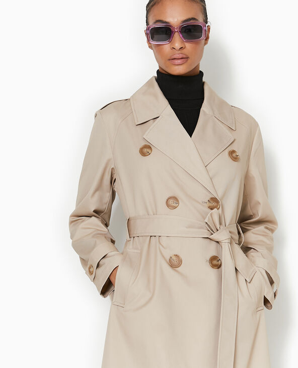 Trench en toile avec ceinture beige - Pimkie