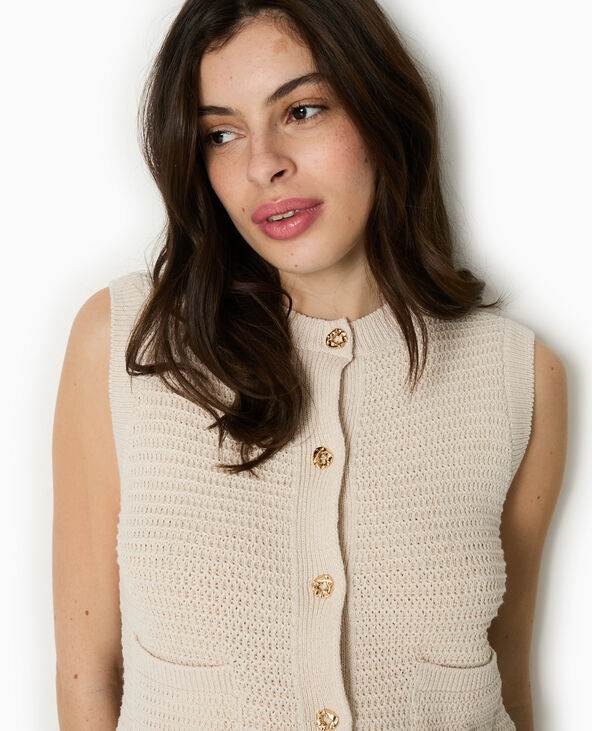 Gilet sans manches boutons métal blanc - Pimkie
