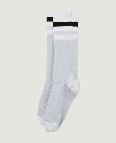 Paire de chaussettes hautes avec lurex gris clair - Pimkie