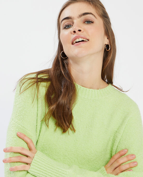 Pull maille bouclette vert anis - Pimkie