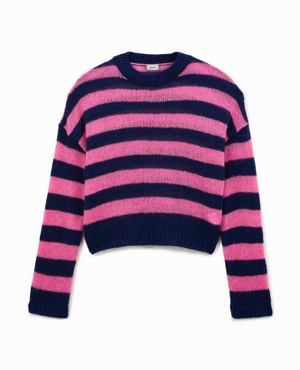 Pull en maille légère rayée rose - Pimkie