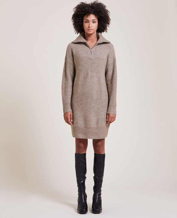 Robe pull col camionneur beige - Pimkie