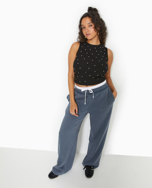 Pantalon de jogging avec effet caleçon apparent gris foncé - Pimkie