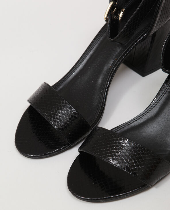 Sandales en faux cuir noir - Pimkie