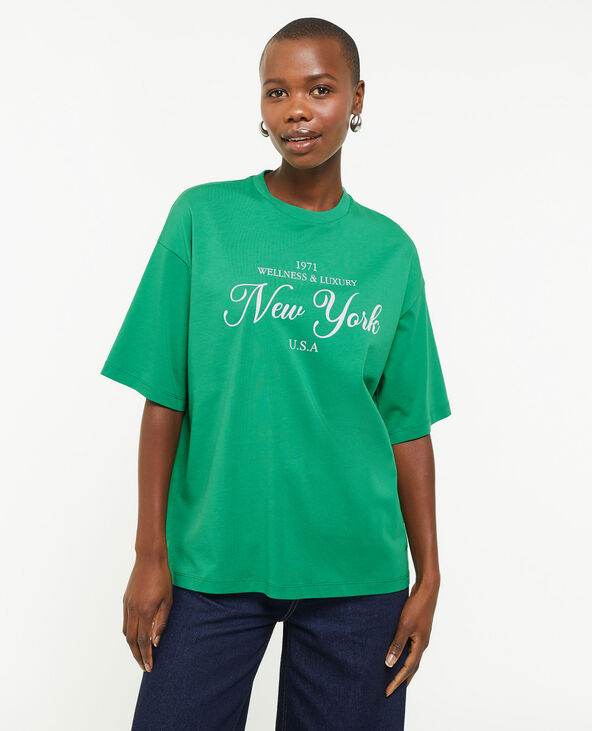T-shirt oversize avec print vert olive - Pimkie