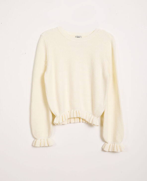 Pull volanté blanc - Pimkie