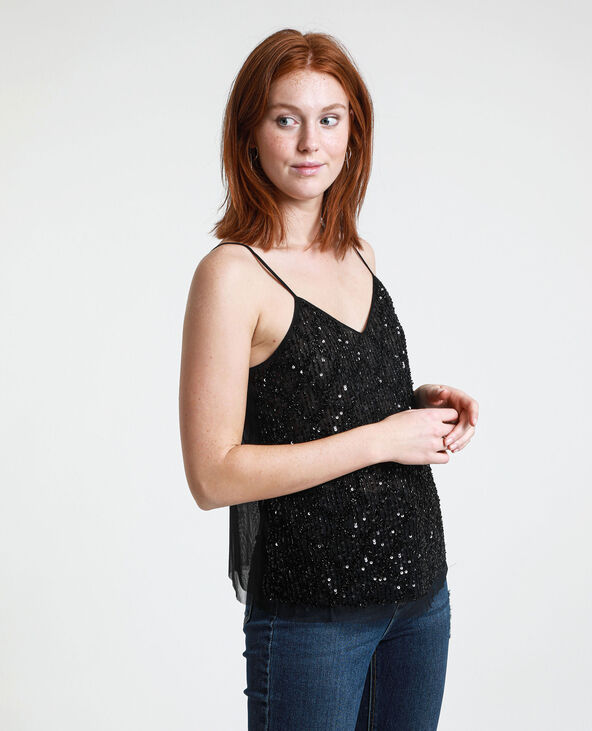 Top à sequins noir - Pimkie