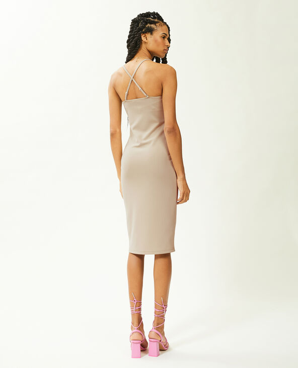 Robe moulante midi beige - Pimkie