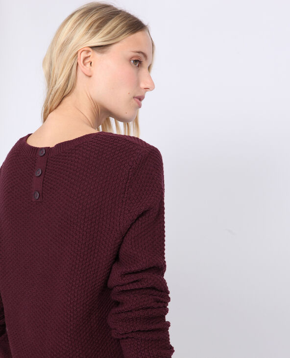 Pull en maille fantaisie bordeaux - Pimkie