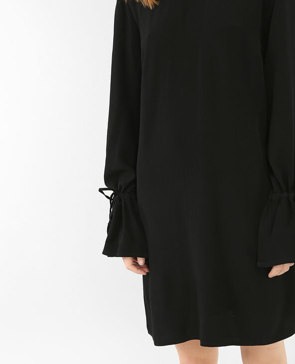 Robe manches volant noir - Pimkie
