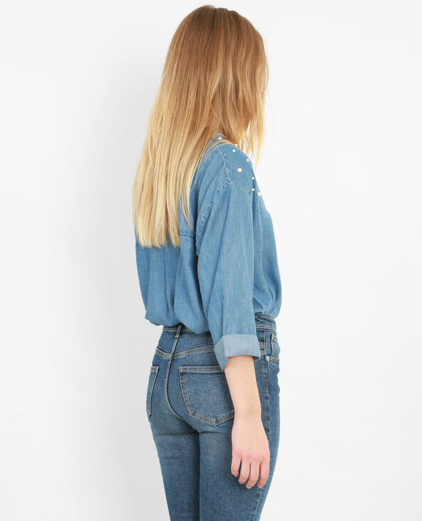 Chemise fluide à perles bleu - Pimkie