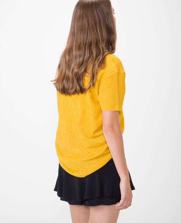 T-shirt texturé jaune ocre - Pimkie