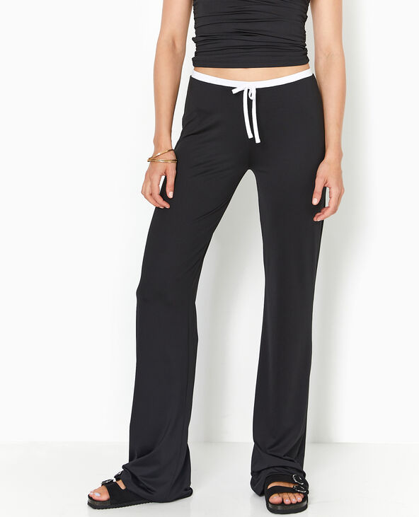 Pantalon large en maille extensible noir - Pimkie