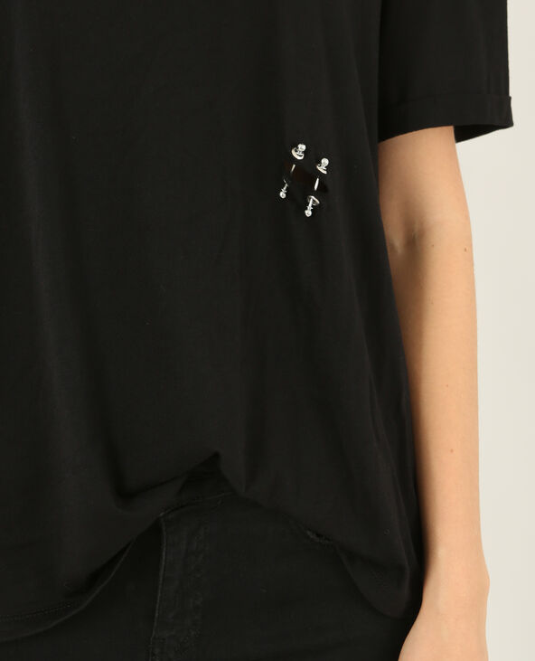 T-shirt piercings noir - Pimkie