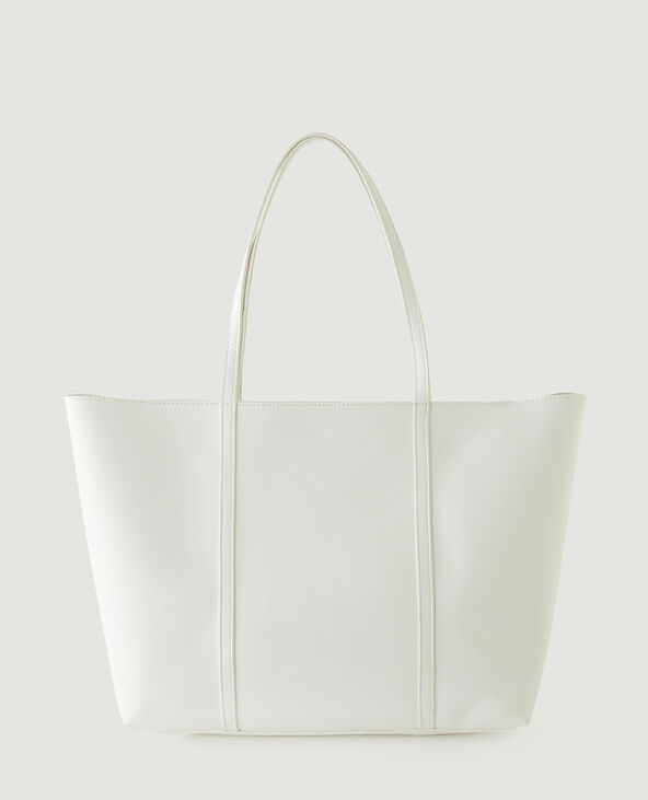 Sac cabas en simili cuir à clous blanc - Pimkie