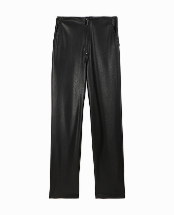 Pantalon droit en simili noir - Pimkie