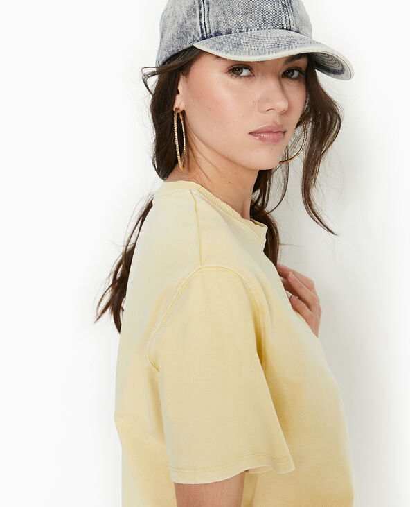 T-shirt oversize effet délavé beige - Pimkie