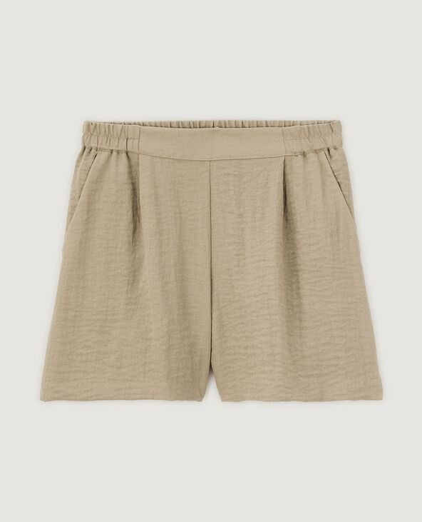Short fluide effet lin camel - Pimkie