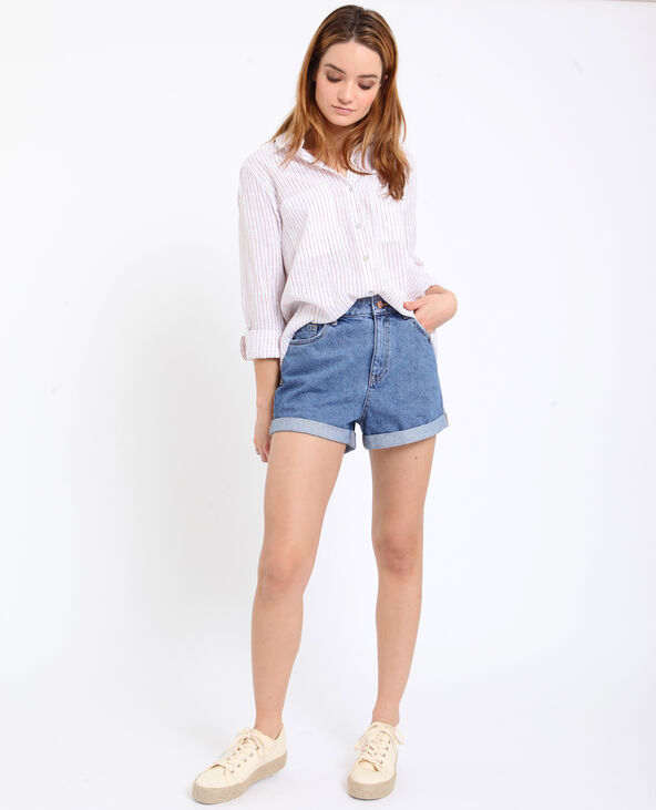 Short en jean high waist bleu - Pimkie
