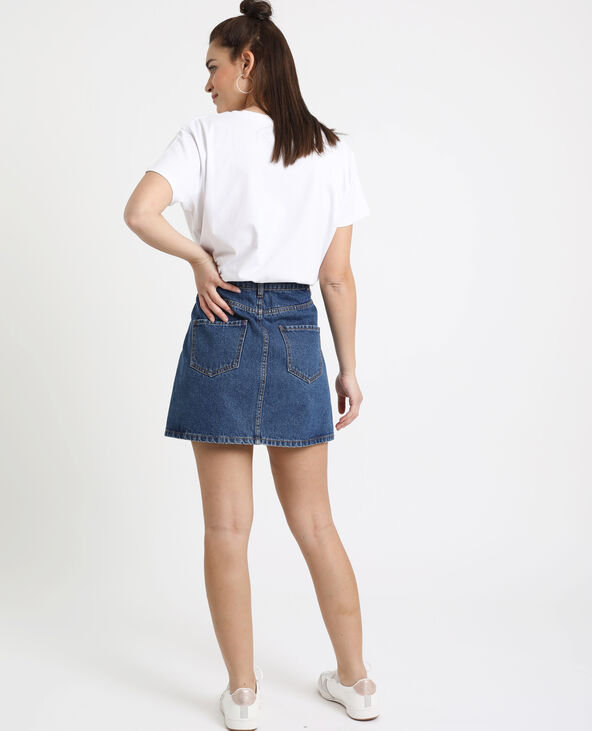 Jupe en jean zippée bleu marine - Pimkie
