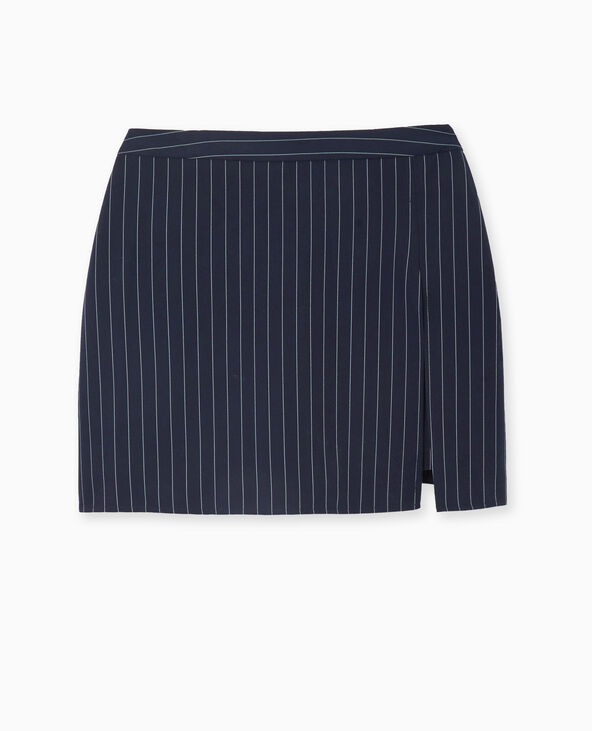 Jupe-short rayures banquier bleu marine - Pimkie