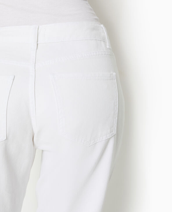 Jean straight taille basse avec clous blanc - Pimkie